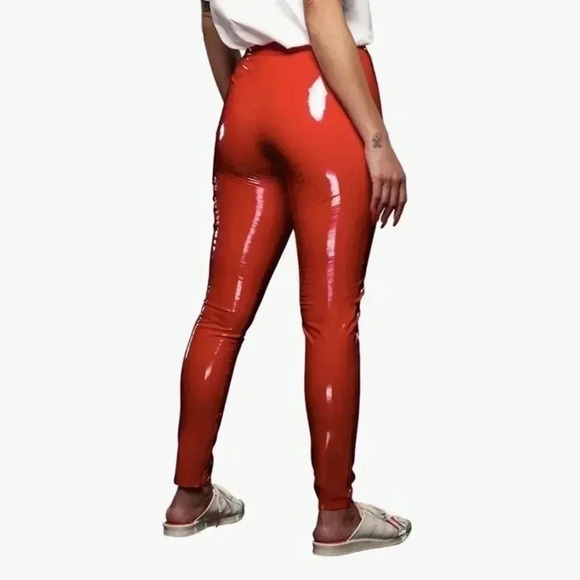 Adidas lvy Park Faux Latex Straight-Leg Pants - Picture 2 of 12